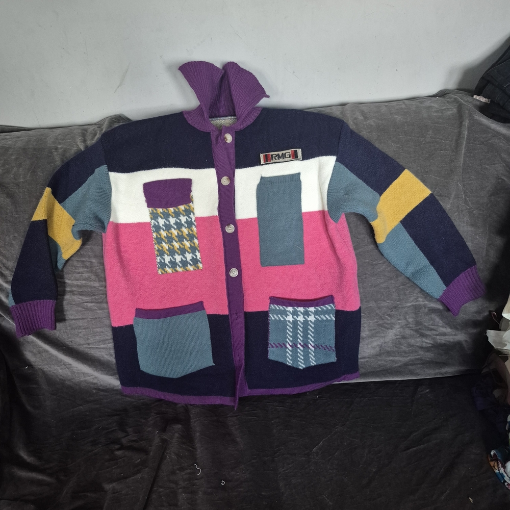 Colorful  Patchwork Cardigan - Picture 4 of 4